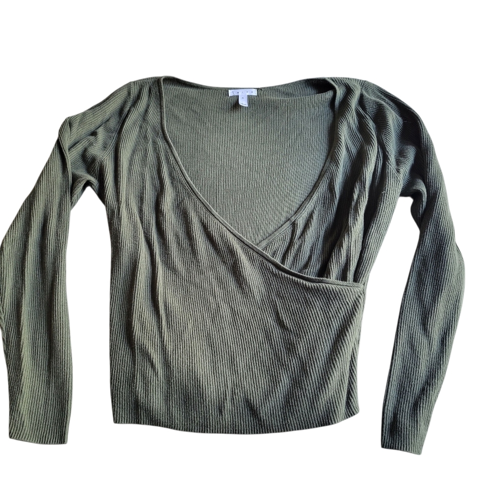 Leith Ribbed Wrap Top – Size XL